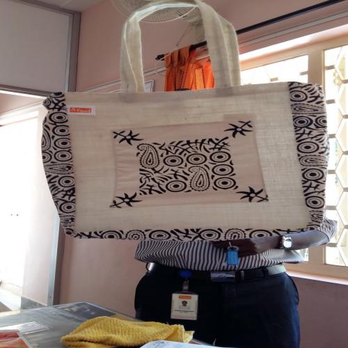 Jute Bag With Block Print Big